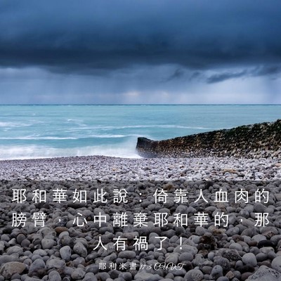Picture 03 - 耶 利 米 書 17:5 CUVT - 耶 和 華 如 此 說 ： 倚 靠 人 血 肉 - Bible Verse Picture