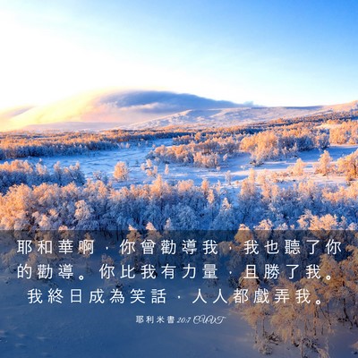 Picture 03 - 耶 利 米 書 20:7 CUVT - 耶 和 華 啊 ， 你 曾 勸 導 我 ， 我 - Bible Verse Picture