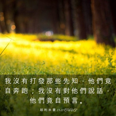 Picture 03 - 耶 利 米 書 23:21 CUVT - 我 沒 有 打 發 那 些 先 知 ， 他 們 - Bible Verse Picture