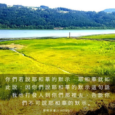 Picture 03 - 耶 利 米 書 23:38 CUVT - 你 們 若 說 耶 和 華 的 默 示 ， 耶 - Bible Verse Picture