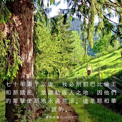 Picture 03 - 耶 利 米 書 25:12 CUVT - 七 十 年 滿 了 以 後 ， 我 必 刑 罰 - Bible Verse Picture