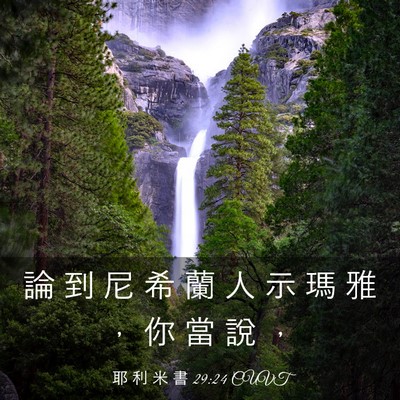 Picture 03 - 耶 利 米 書 29:24 CUVT - 論 到 尼 希 蘭 人 示 瑪 雅 ， 你 當 - Bible Verse Picture