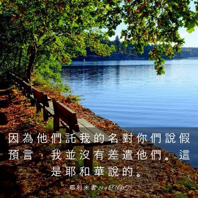 Picture 03 - 耶 利 米 書 29:9 CUVT - 因 為 他 們 託 我 的 名 對 你 們 說 - Bible Verse Picture