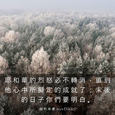 Picture 03 - 耶 利 米 書 30:24 CUVT - 耶 和 華 的 烈 怒 必 不 轉 消 ， 直 - Bible Verse Picture