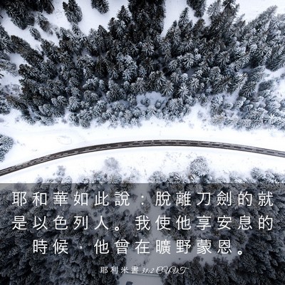 Picture 03 - 耶 利 米 書 31:2 CUVT - 耶 和 華 如 此 說 ： 脫 離 刀 劍 的 - Bible Verse Picture