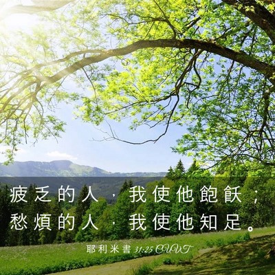 Picture 03 - 耶 利 米 書 31:25 CUVT - 疲 乏 的 人 ， 我 使 他 飽 飫 ； 愁 - Bible Verse Picture