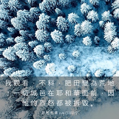 Picture 03 - 耶 利 米 書 4:26 CUVT - 我 觀 看 ， 不 料 ， 肥 田 變 為 荒 - Bible Verse Picture
