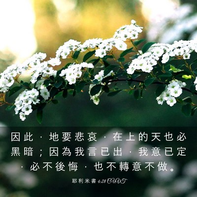 Picture 03 - 耶 利 米 書 4:28 CUVT - 因 此 ， 地 要 悲 哀 ， 在 上 的 天 - Bible Verse Picture