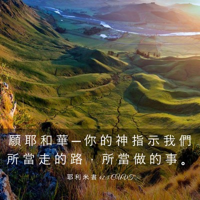 Picture 03 - 耶 利 米 書 42:3 CUVT - 願 耶 和 華 ─ 你 的 神 指 示 我 們 - Bible Verse Picture