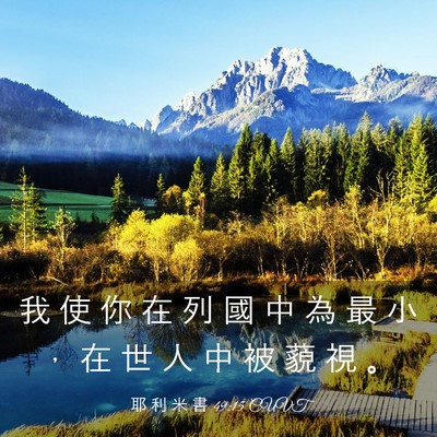 Picture 03 - 耶 利 米 書 49:15 CUVT - 我 使 你 在 列 國 中 為 最 小 ， 在 - Bible Verse Picture