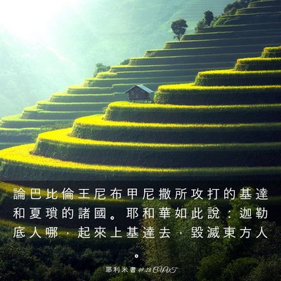 Picture 03 - 耶 利 米 書 49:28 CUVT - 論 巴 比 倫 王 尼 布 甲 尼 撒 所 攻 - Bible Verse Picture