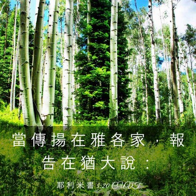 Picture 03 - 耶 利 米 書 5:20 CUVT - 當 傳 揚 在 雅 各 家 ， 報 告 在 猶 - Bible Verse Picture