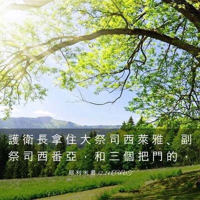 Picture 03 - 耶 利 米 書 52:24 CUVT - 護 衛 長 拿 住 大 祭 司 西 萊 雅 、 - Bible Verse Picture