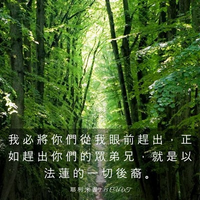 Picture 03 - 耶 利 米 書 7:15 CUVT - 我 必 將 你 們 從 我 眼 前 趕 出 ， - Bible Verse Picture