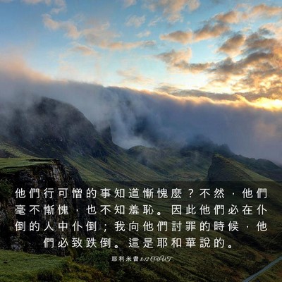 Picture 03 - 耶 利 米 書 8:12 CUVT - 他 們 行 可 憎 的 事 知 道 慚 愧 麼 - Bible Verse Picture