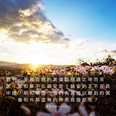 Picture 03 - 耶 利 米 書 8:19 CUVT - 聽 啊 ， 是 我 百 姓 的 哀 聲 從 極 - Bible Verse Picture
