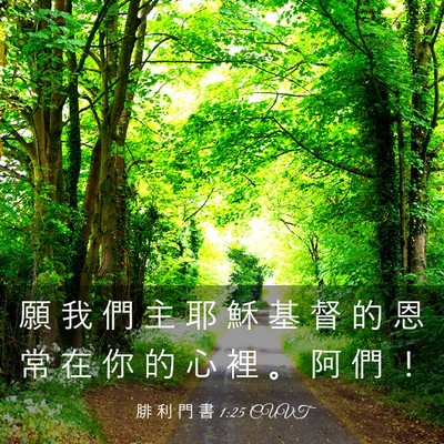 Picture 03 - 腓 利 門 書 1:25 CUVT - 願 我 們 主 耶 穌 基 督 的 恩 常 在 - Bible Verse Picture