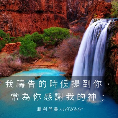 Picture 03 - 腓 利 門 書 1:4 CUVT - 我 禱 告 的 時 候 提 到 你 ， 常 為 - Bible Verse Picture