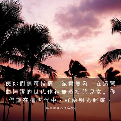 Picture 03 - 腓 立 比 書 2:15 CUVT - 使 你 們 無 可 指 摘 ， 誠 實 無 偽 - Bible Verse Picture