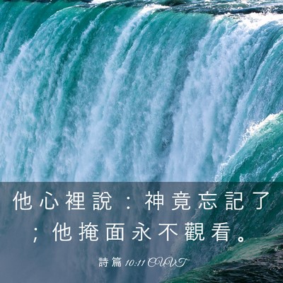 Picture 03 - 詩 篇 10:11 CUVT - 他 心 裡 說 ： 神 竟 忘 記 了 ； 他 - Bible Verse Picture