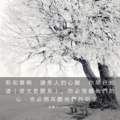 Picture 03 - 詩 篇 10:17 CUVT - 耶 和 華 啊 ， 謙 卑 人 的 心 願 ， - Bible Verse Picture
