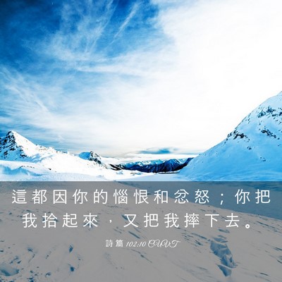 Picture 03 - 詩 篇 102:10 CUVT - 這 都 因 你 的 惱 恨 和 忿 怒 ； 你 - Bible Verse Picture