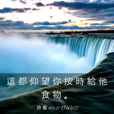 Picture 03 - 詩 篇 104:27 CUVT - 這 都 仰 望 你 按 時 給 他 食 物 - Bible Verse Picture