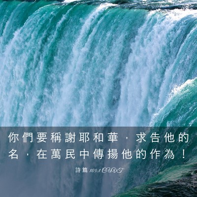 Picture 03 - 詩 篇 105:1 CUVT - 你 們 要 稱 謝 耶 和 華 ， 求 告 他 - Bible Verse Picture