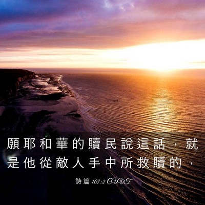 Picture 03 - 詩 篇 107:2 CUVT - 願 耶 和 華 的 贖 民 說 這 話 ， 就 - Bible Verse Picture
