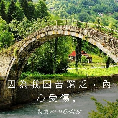 Picture 03 - 詩 篇 109:22 CUVT - 因 為 我 困 苦 窮 乏 ， 內 心 受 傷 - Bible Verse Picture
