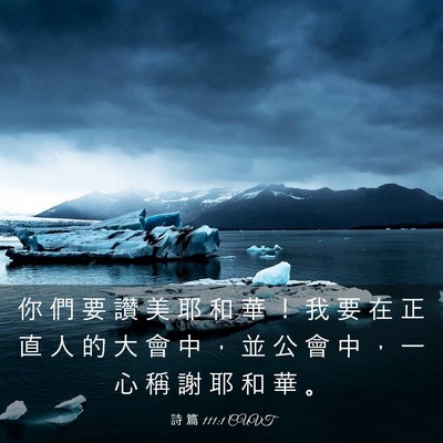 Picture 03 - 詩 篇 111:1 CUVT - 你 們 要 讚 美 耶 和 華 ！ 我 要 在 - Bible Verse Picture