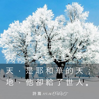 Picture 03 - 詩 篇 115:16 CUVT - 天 ， 是 耶 和 華 的 天 ； 地 ， 他 - Bible Verse Picture