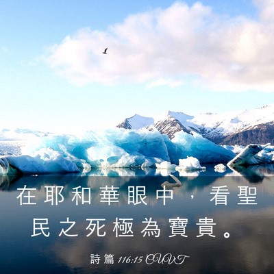 Picture 03 - 詩 篇 116:15 CUVT - 在 耶 和 華 眼 中 ， 看 聖 民 之 死 - Bible Verse Picture