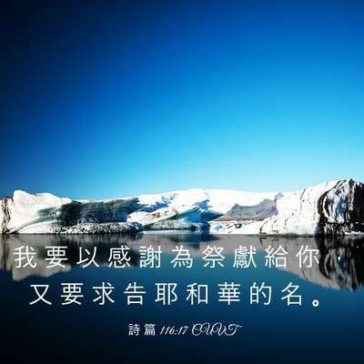 Picture 03 - 詩 篇 116:17 CUVT - 我 要 以 感 謝 為 祭 獻 給 你 ， 又 - Bible Verse Picture