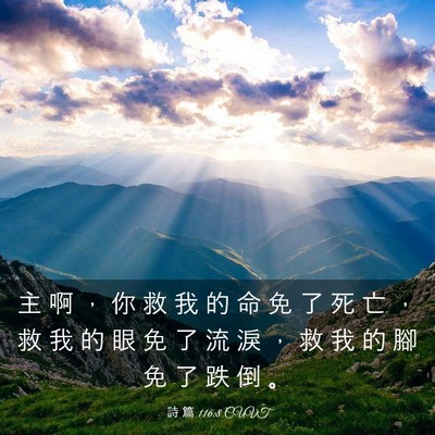 Picture 03 - 詩 篇 116:8 CUVT - 主 啊 ， 你 救 我 的 命 免 了 死 亡 - Bible Verse Picture