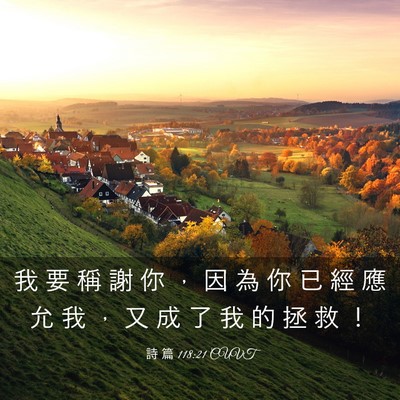 Picture 03 - 詩 篇 118:21 CUVT - 我 要 稱 謝 你 ， 因 為 你 已 經 應 - Bible Verse Picture
