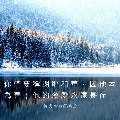 Picture 03 - 詩 篇 118:29 CUVT - 你 們 要 稱 謝 耶 和 華 ， 因 他 本 - Bible Verse Picture