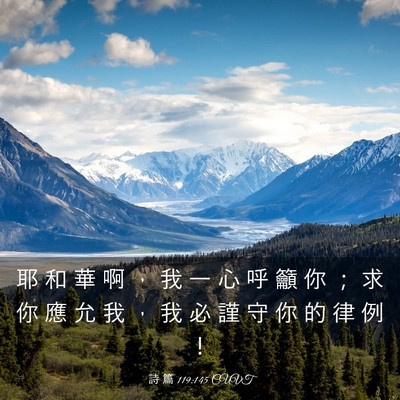 Picture 03 - 詩 篇 119:145 CUVT - 耶 和 華 啊 ， 我 一 心 呼 籲 你 ； - Bible Verse Picture