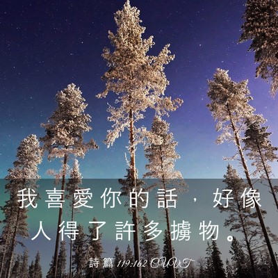 Picture 03 - 詩 篇 119:162 CUVT - 我 喜 愛 你 的 話 ， 好 像 人 得 了 - Bible Verse Picture