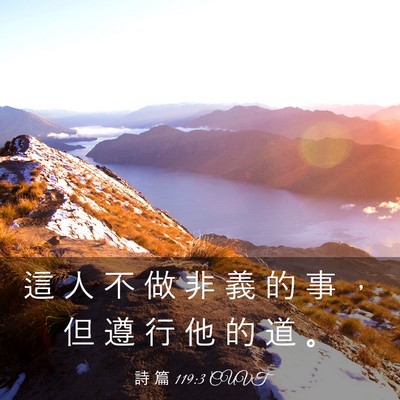 Picture 03 - 詩 篇 119:3 CUVT - 這 人 不 做 非 義 的 事 ， 但 遵 行 - Bible Verse Picture