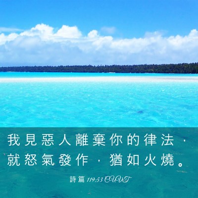 Picture 03 - 詩 篇 119:53 CUVT - 我 見 惡 人 離 棄 你 的 律 法 ， 就 - Bible Verse Picture