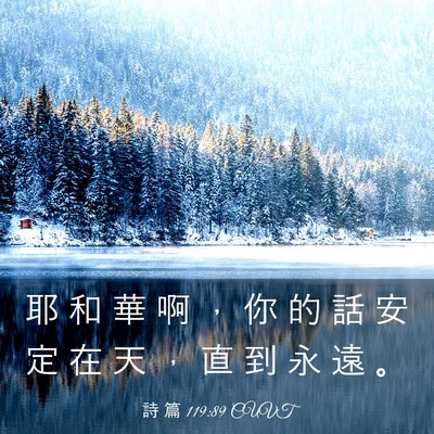 Picture 03 - 詩 篇 119:89 CUVT - 耶 和 華 啊 ， 你 的 話 安 定 在 天 - Bible Verse Picture