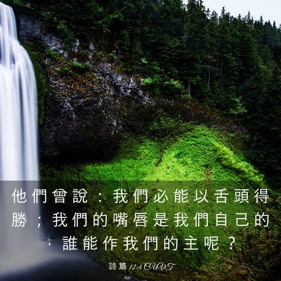 Picture 03 - 詩 篇 12:4 CUVT - 他 們 曾 說 ： 我 們 必 能 以 舌 頭 - Bible Verse Picture