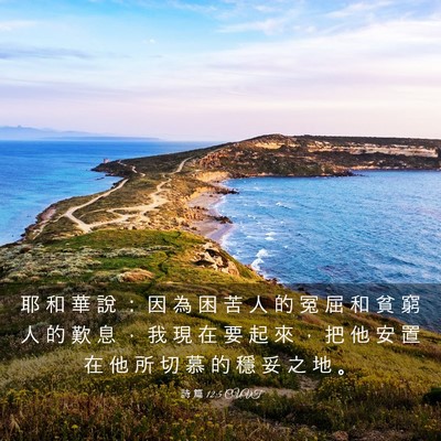 Picture 03 - 詩 篇 12:5 CUVT - 耶 和 華 說 ： 因 為 困 苦 人 的 冤 - Bible Verse Picture