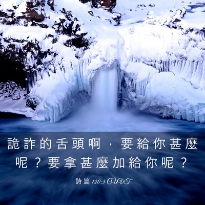Picture 03 - 詩 篇 120:3 CUVT - 詭 詐 的 舌 頭 啊 ， 要 給 你 甚 麼 - Bible Verse Picture