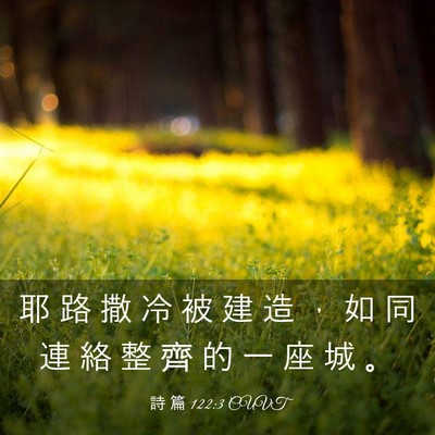Picture 03 - 詩 篇 122:3 CUVT - 耶 路 撒 冷 被 建 造 ， 如 同 連 絡 - Bible Verse Picture