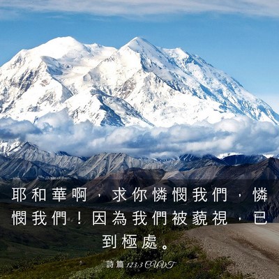 Picture 03 - 詩 篇 123:3 CUVT - 耶 和 華 啊 ， 求 你 憐 憫 我 們 ， - Bible Verse Picture