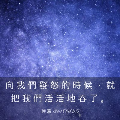 Picture 03 - 詩 篇 124:3 CUVT - 向 我 們 發 怒 的 時 候 ， 就 把 我 - Bible Verse Picture