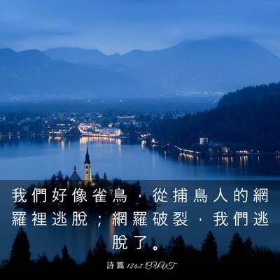 Picture 03 - 詩 篇 124:7 CUVT - 我 們 好 像 雀 鳥 ， 從 捕 鳥 人 的 - Bible Verse Picture