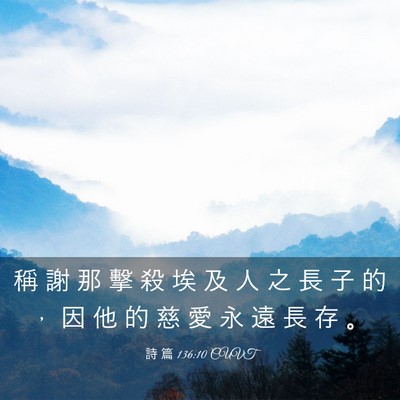 Picture 03 - 詩 篇 136:10 CUVT - 稱 謝 那 擊 殺 埃 及 人 之 長 子 的 - Bible Verse Picture